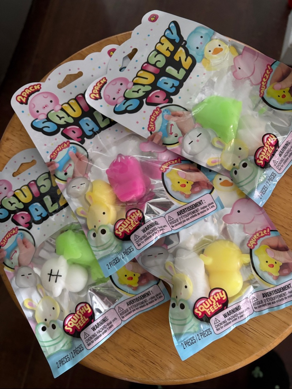 Small Pet Stress Toy Pack - Green, Pink, Yellow, White